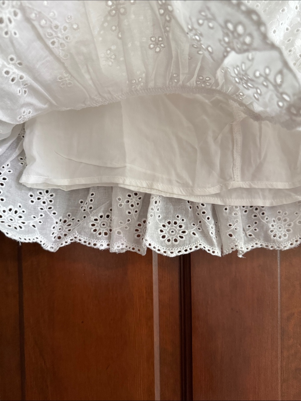 White Eyelet Ruffle Mini Skirt - Picture 5 of 5